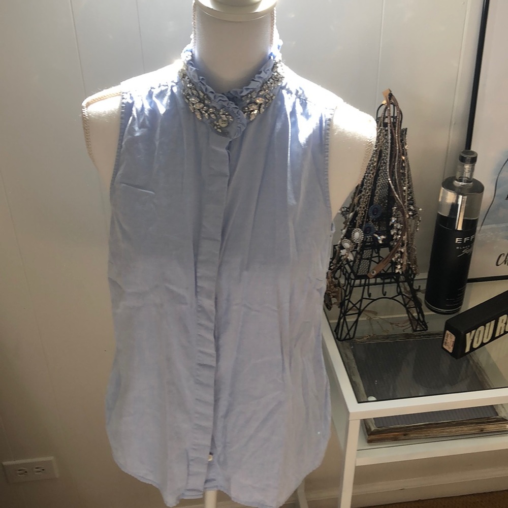 ☀️☀️Gorgeous jewel collar sleeveless J Crew top☀️